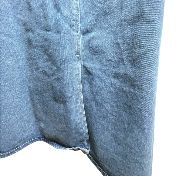 Jumper Denim Overalls Dress Midi Length Women's Size Medium Classic Blue - Picture 3 of 4